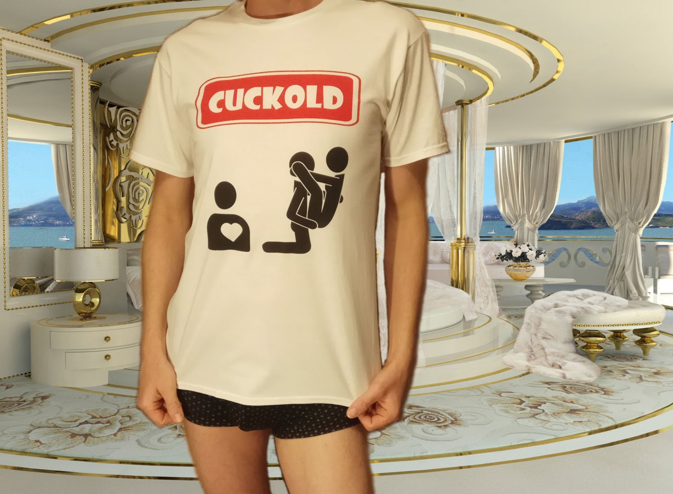 Мужская футболка с надписью Cuckold